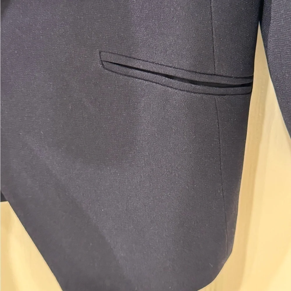 CHRISTIAN DIOR Navy Blue Draped Collar Button Closure Blazer Size 10 VGUC